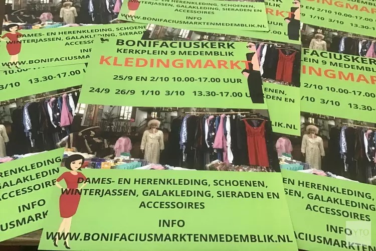 Kledingmarkt in de Bonifaciuskerk Medemblik komend en volgend weekend! Gratis entree