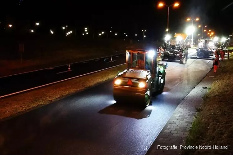 Nieuw asfalt op de Westerweg (N242) en Kamerlingh Onnesweg (N194) in Heerhugowaard