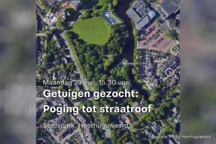 Politie zoekt getuigen van poging straatroof in Stadspark