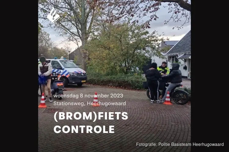 Twaalf bekeuringen bij (brom)fietscontrole Stationsweg