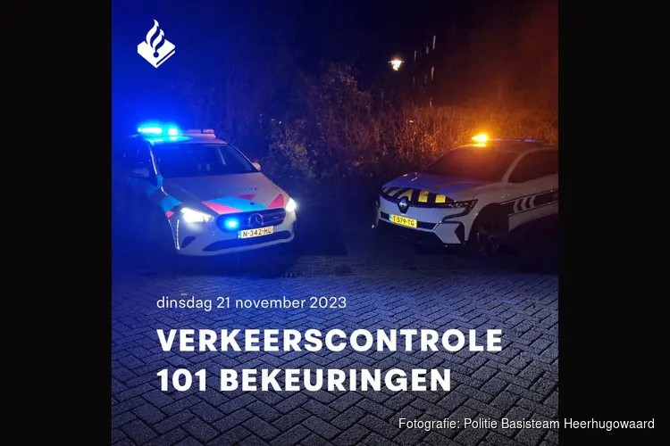 101 bekeuringen bij verkeerscontrole