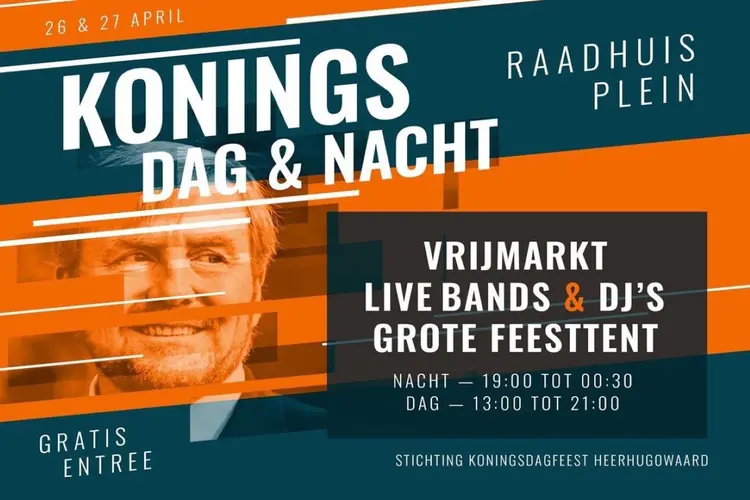 Koningsnacht & Koningsdag vier je ook dit jaar op het Raadhuisplein in Heerhugowaard