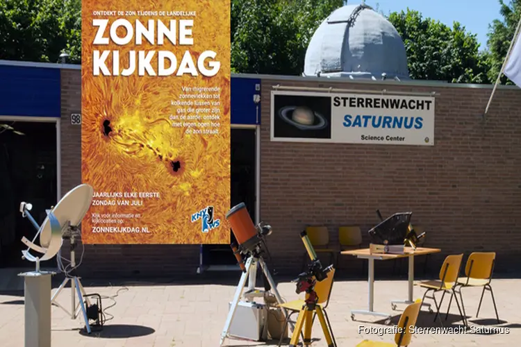 Zonnekijkdag op zondag 7 juli bij Sterrenwacht Saturnus in Heerhugowaard